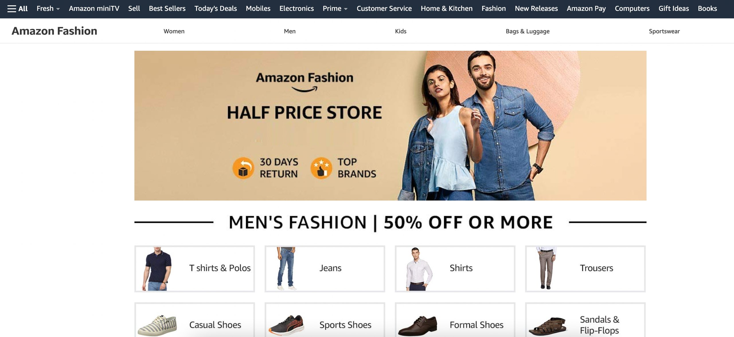 Amazon as an example for a compelling headline